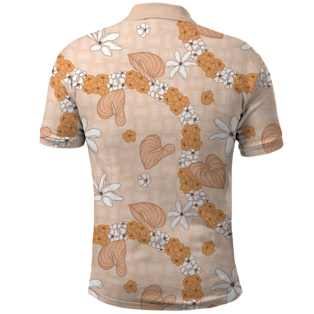 Hawaii Anthurium Tiare Pikake Lei Polo Shirt Alani Lauhala Art Pattern