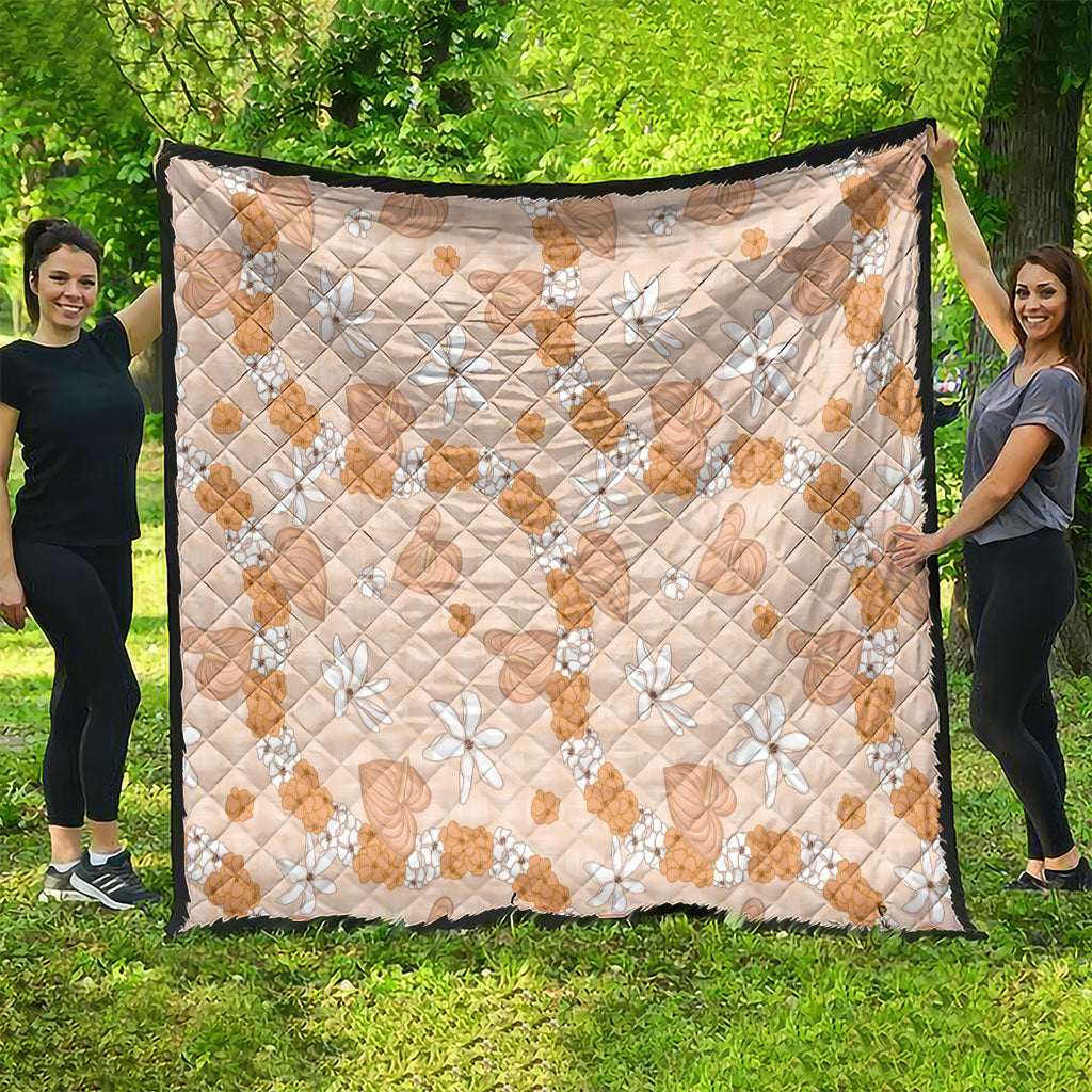 Hawaii Anthurium Tiare Pikake Lei Quilt Alani Lauhala Art Pattern