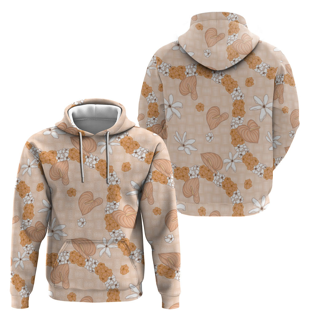 Hawaii Anthurium Tiare Pikake Lei Zip Hoodie Alani Lauhala Art Pattern