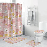 Hawaii Anthurium Tiare Pikake Lei Bathroom Set Akala Lauhala Art Pattern