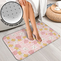 Hawaii Anthurium Tiare Pikake Lei Bathroom Set Akala Lauhala Art Pattern
