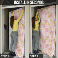 Hawaii Anthurium Tiare Pikake Lei Door Cover Akala Lauhala Art Pattern