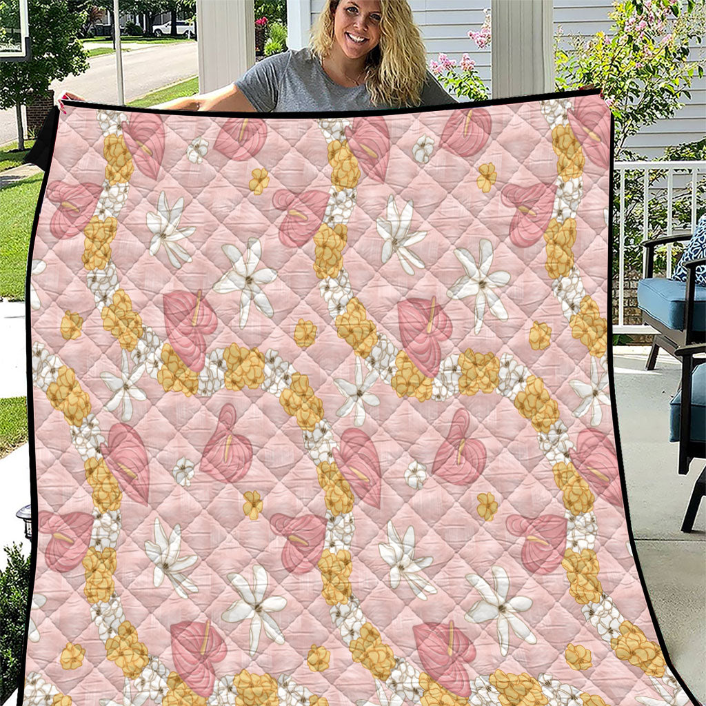 Hawaii Anthurium Tiare Pikake Lei Quilt Akala Lauhala Art Pattern