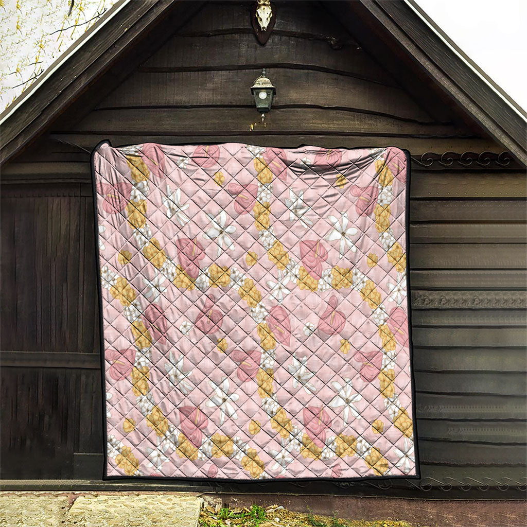 Hawaii Anthurium Tiare Pikake Lei Quilt Akala Lauhala Art Pattern