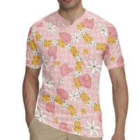 Hawaii Anthurium Tiare Pikake Lei Rugby Jersey Akala Lauhala Art Pattern LT01 - Polynesian Pride