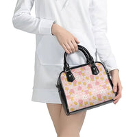 Hawaii Anthurium Tiare Pikake Lei Shoulder Handbag Akala Lauhala Art Pattern