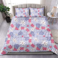 Hawaii Anthurium Tiare Pikake Lei Bedding Set Poni Lauhala Art Pattern