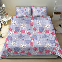 Hawaii Anthurium Tiare Pikake Lei Bedding Set Poni Lauhala Art Pattern