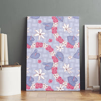 Hawaii Anthurium Tiare Pikake Lei Canvas Wall Art Poni Lauhala Art Pattern