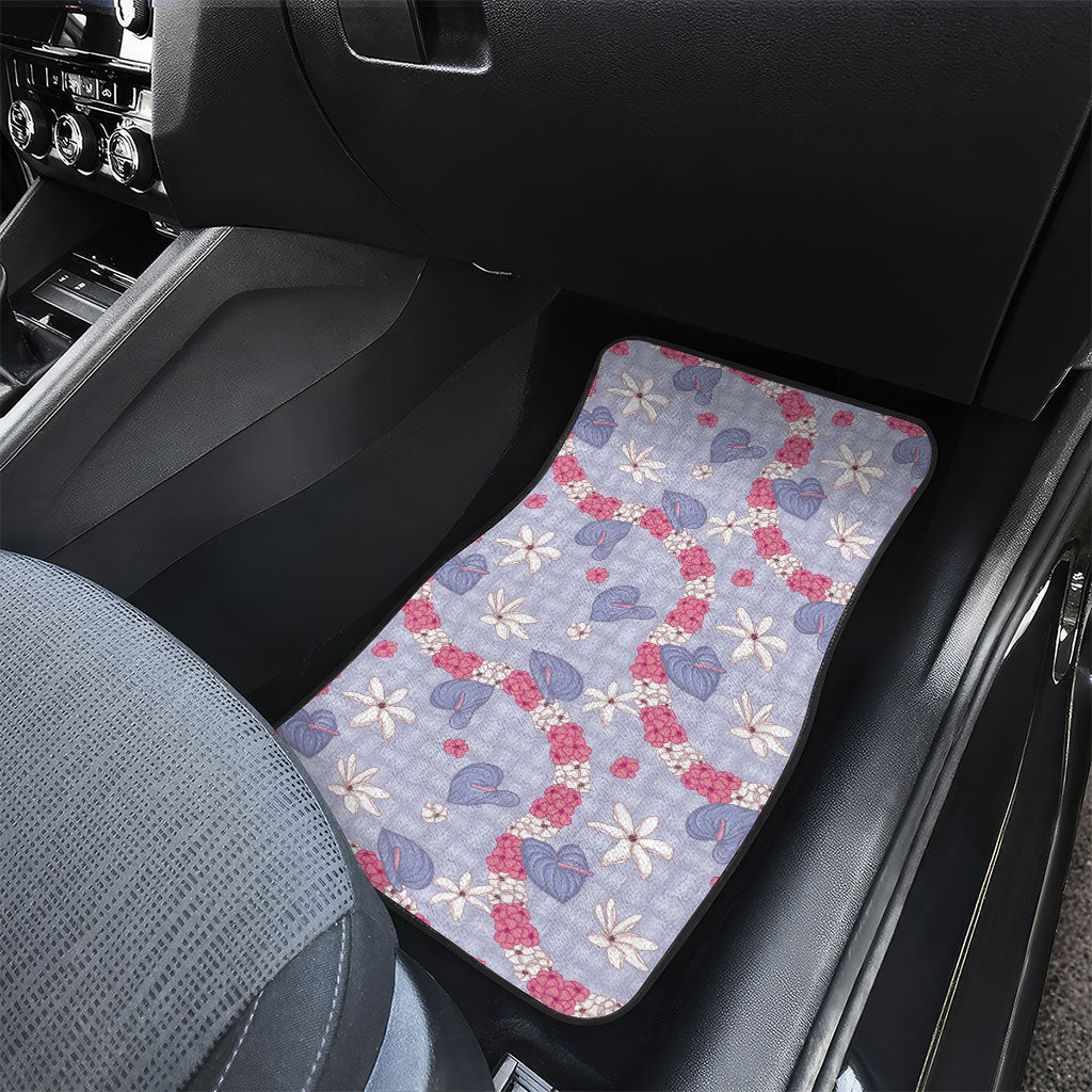 Hawaii Anthurium Tiare Pikake Lei Car Mats Poni Lauhala Art Pattern