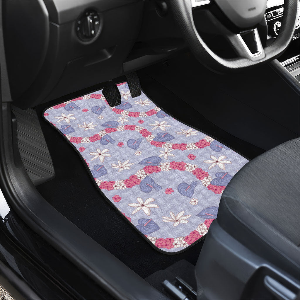 Hawaii Anthurium Tiare Pikake Lei Car Mats Poni Lauhala Art Pattern