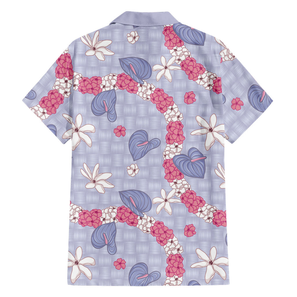 Hawaii Anthurium Tiare Pikake Lei Family Matching Off The Shoulder Long Sleeve Dress and Hawaiian Shirt Poni Lauhala Art Pattern LT01 - Polynesian Pride