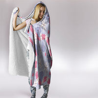 Hawaii Anthurium Tiare Pikake Lei Hooded Blanket Poni Lauhala Art Pattern
