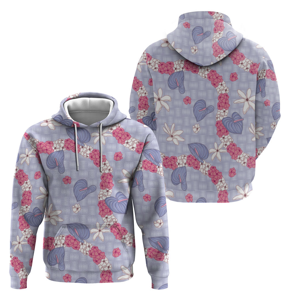 Hawaii Anthurium Tiare Pikake Lei Hoodie Poni Lauhala Art Pattern