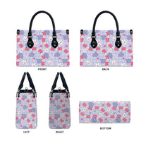 Hawaii Anthurium Tiare Pikake Lei Leather Bag Poni Lauhala Art Pattern