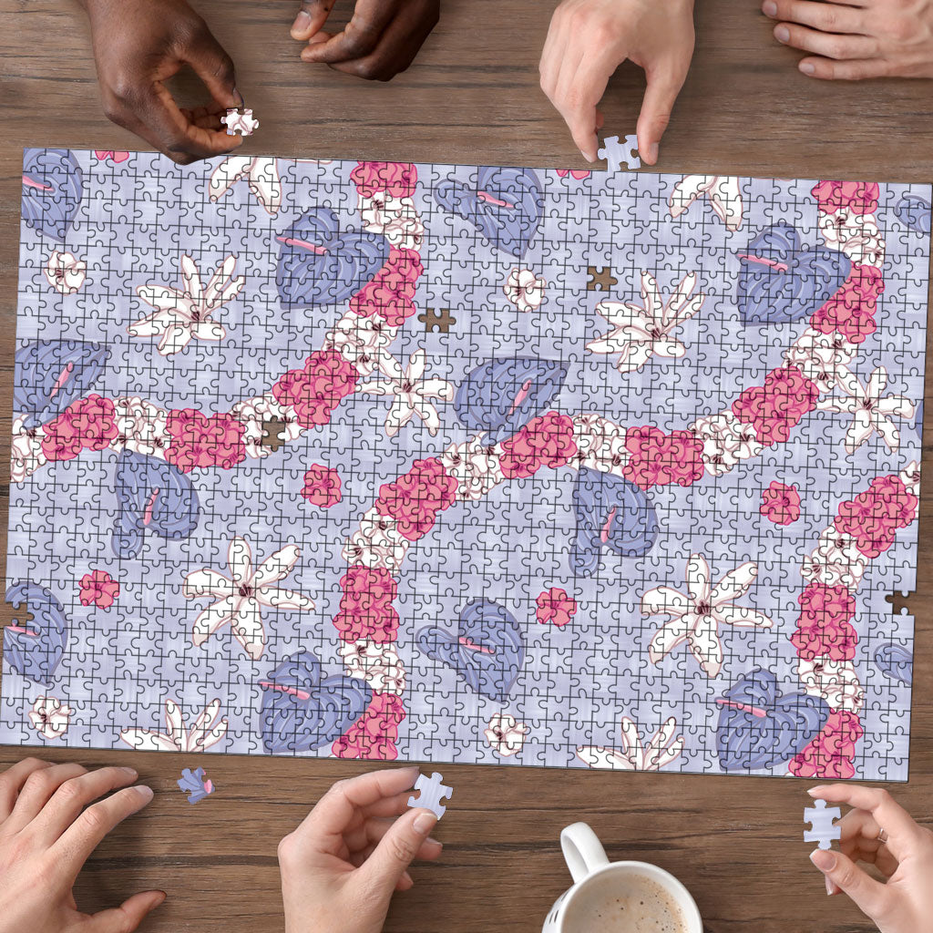 Hawaii Anthurium Tiare Pikake Lei Puzzle Poni Lauhala Art Pattern