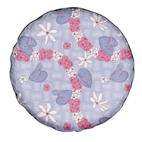 Hawaii Anthurium Tiare Pikake Lei Spare Tire Cover Poni Lauhala Art Pattern