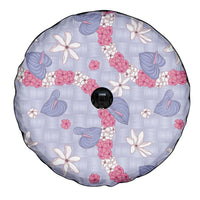 Hawaii Anthurium Tiare Pikake Lei Spare Tire Cover Poni Lauhala Art Pattern