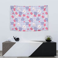 Hawaii Anthurium Tiare Pikake Lei Tapestry Poni Lauhala Art Pattern