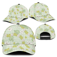 Hawaii Anthurium Tiare Pikake Lei Classic Cap Sage Green Lauhala Art Pattern