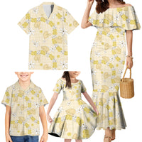 Hawaii Anthurium Tiare Pikake Lei Family Matching Mermaid Dress and Hawaiian Shirt Melemele Lauhala Art Pattern LT01 - Polynesian Pride