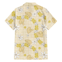 Hawaii Anthurium Tiare Pikake Lei Family Matching Off Shoulder Short Dress and Hawaiian Shirt Melemele Lauhala Art Pattern LT01 - Polynesian Pride