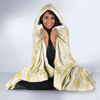 Hawaii Anthurium Tiare Pikake Lei Hooded Blanket Melemele Lauhala Art Pattern