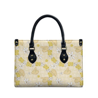 Hawaii Anthurium Tiare Pikake Lei Leather Bag Melemele Lauhala Art Pattern