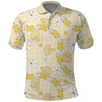 Hawaii Anthurium Tiare Pikake Lei Polo Shirt Melemele Lauhala Art Pattern