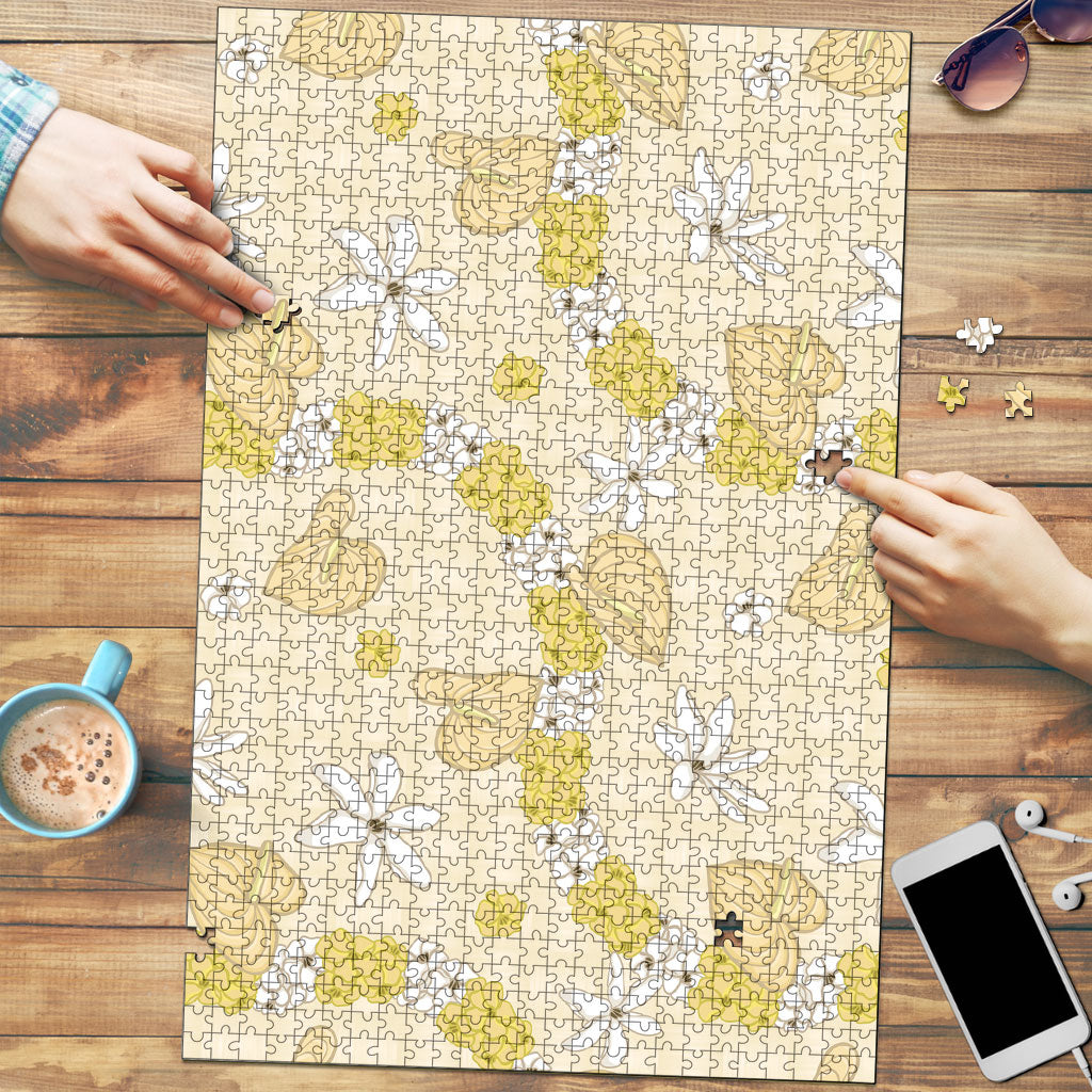 Hawaii Anthurium Tiare Pikake Lei Puzzle Melemele Lauhala Art Pattern
