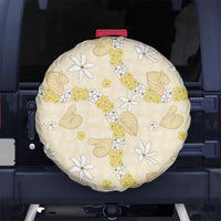 Hawaii Anthurium Tiare Pikake Lei Spare Tire Cover Melemele Lauhala Art Pattern