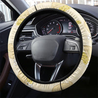 Hawaii Anthurium Tiare Pikake Lei Steering Wheel Cover Melemele Lauhala Art Pattern LT01 - Polynesian Pride