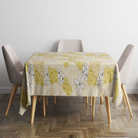Hawaii Anthurium Tiare Pikake Lei Tablecloth Melemele Lauhala Art Pattern