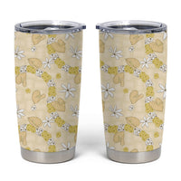 Hawaii Anthurium Tiare Pikake Lei Tumbler Cup Melemele Lauhala Art Pattern