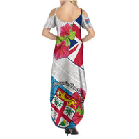 Fiji Day Family Matching Summer Maxi Dress and Hawaiian Shirt Fijian Hibiscus Special Version LT01 - Polynesian Pride