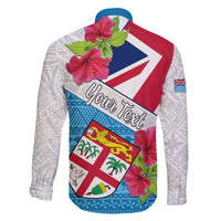 Personalised Fiji Day Family Matching Off Shoulder Long Sleeve Dress and Hawaiian Shirt Fijian Hibiscus Special Version LT01 - Polynesian Pride
