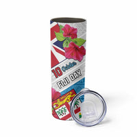 Personalised Fiji Day Skinny Tumbler Fijian Hibiscus Special Version LT01 - Polynesian Pride