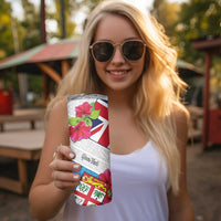 Personalised Fiji Day Skinny Tumbler Fijian Hibiscus Special Version LT01 - Polynesian Pride