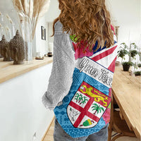 Personalised Fiji Day Women Casual Shirt Fijian Hibiscus Special Version LT01 - Polynesian Pride