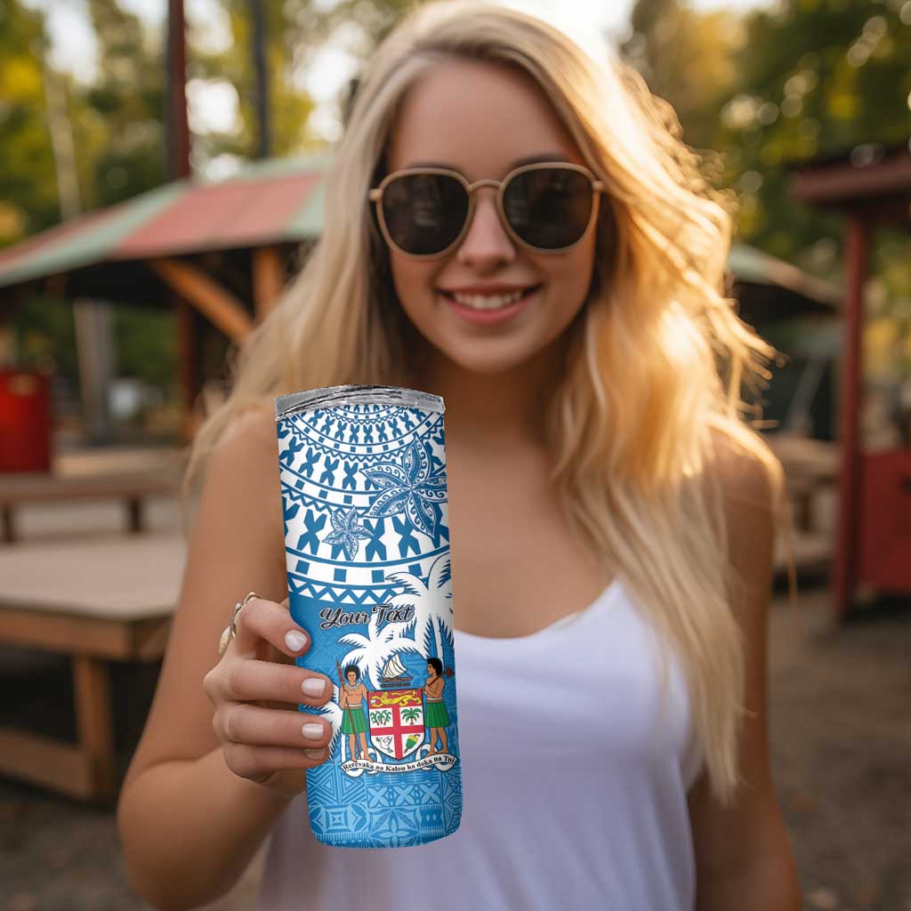 Personalised Fiji Skinny Tumbler Bula Fijian Tapa Pattern