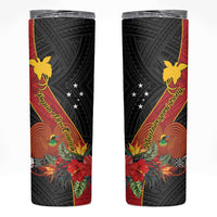Papua New Guinea Skinny Tumbler Bird Of Paradise With Tropical Flower LT01 Black - Polynesian Pride