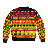Custom Hawaii Christmas Bomber Jacket Hawaiian Quilt Pattern Reggae Version LT01 - Polynesian Pride