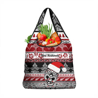 Custom New Zealand Christmas Grocery Bag Maori Meri Kirihimete Moko LT01 1-pack One Size Red - Polynesian Pride