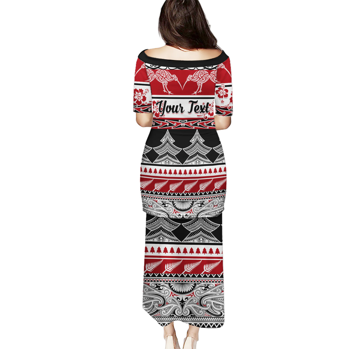 Custom New Zealand Christmas Puletasi Maori Meri Kirihimete Moko LT01 - Polynesian Pride