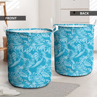 Tahiti Ninamu Tiare Floral Laundry Basket Monstera Palm Tropical Leaves LT01 - Polynesian Pride
