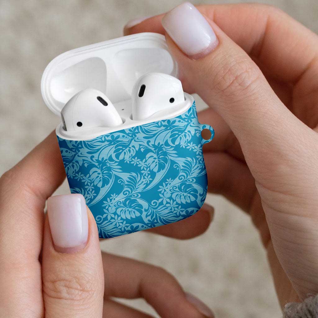 Tahiti Ninamu Tiare Floral AirPods Case Monstera Palm Tropical Leaves - Polynesian Pride