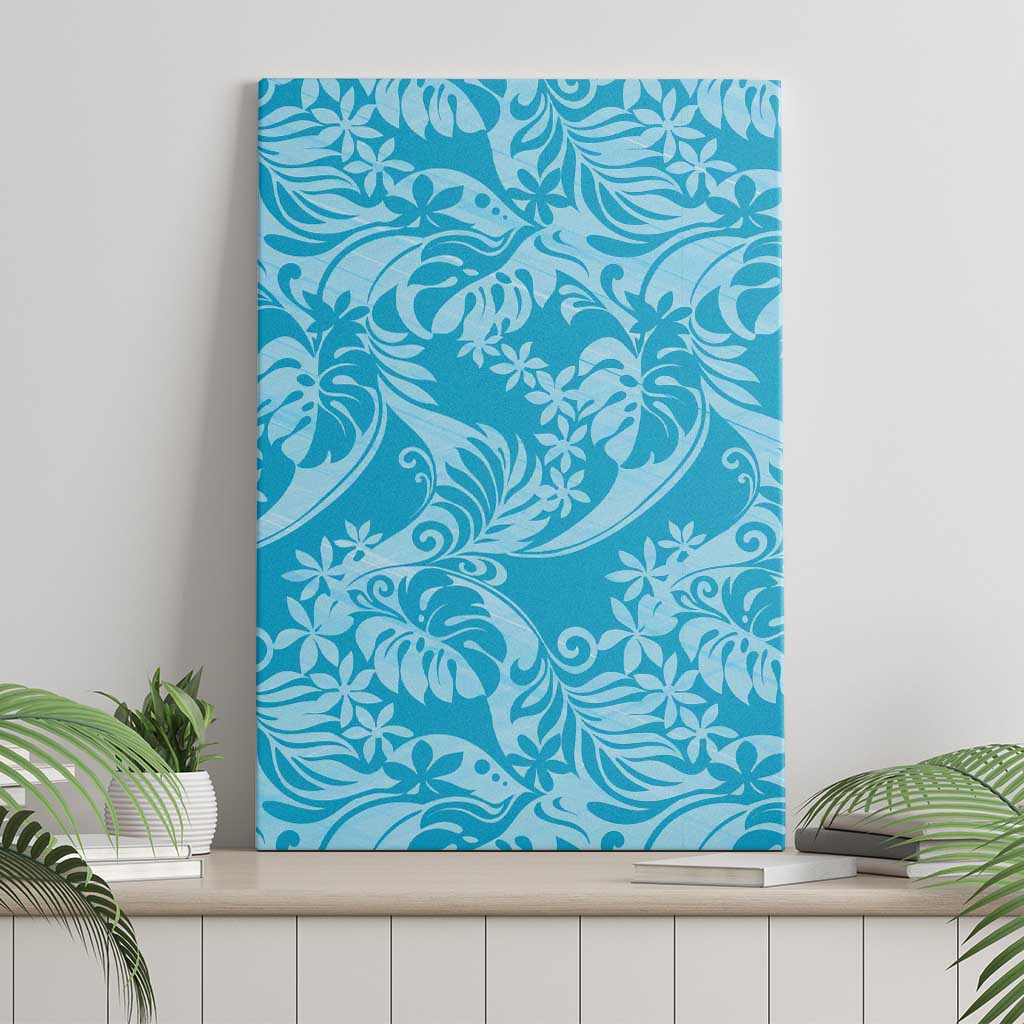 Tahiti Ninamu Tiare Floral Canvas Wall Art Monstera Palm Tropical Leaves - Polynesian Pride