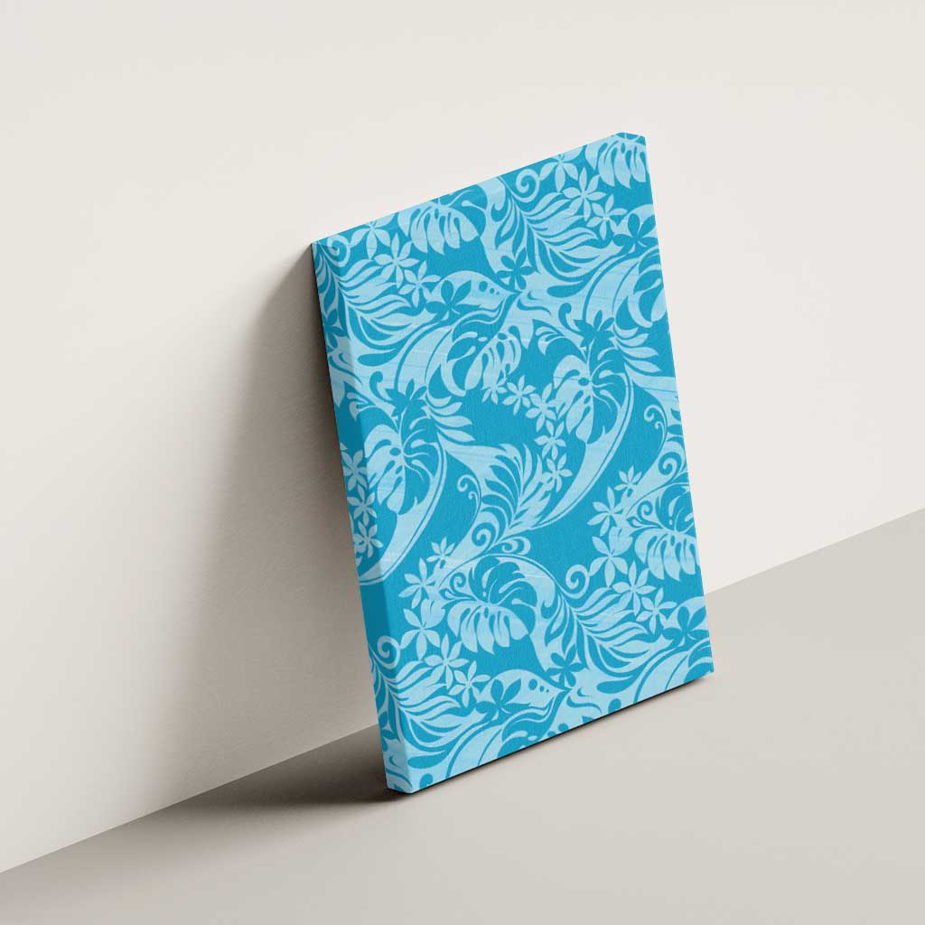 Tahiti Ninamu Tiare Floral Canvas Wall Art Monstera Palm Tropical Leaves - Polynesian Pride
