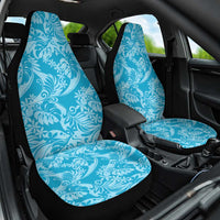 Tahiti Ninamu Tiare Floral Car Seat Cover Monstera Palm Tropical Leaves LT01 One Size Blue - Polynesian Pride