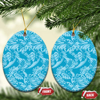 Tahiti Ninamu Tiare Floral Ceramic Ornament Monstera Palm Tropical Leaves - Polynesian Pride